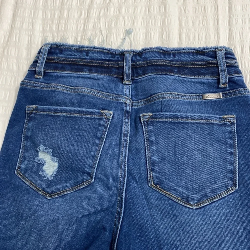 KanCan USA Gloria Jeans High Rise Dark Wash Ankle Skinny‎ Raw Hem Size 25